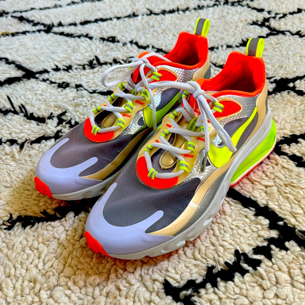 Women’s Nike Air Max 270 React”Real”Muslin/Volt-Lavender Mist Wmns 10